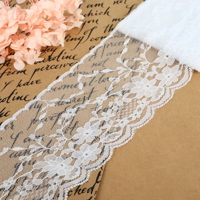 Кружево капроновое, 90 мм, 3±0.5 м, цвет белый