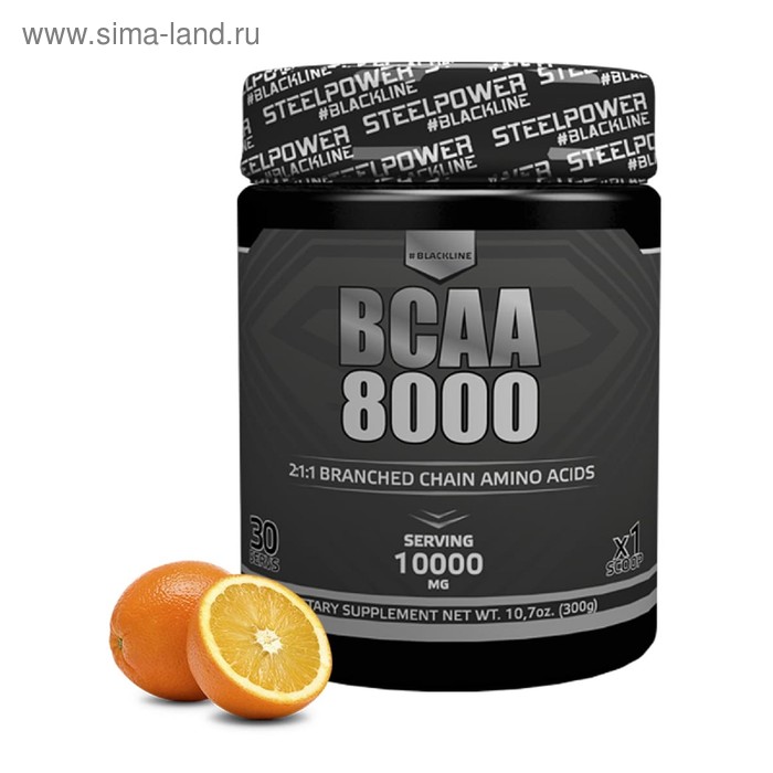 BCAA 8000 - 300 гр, вкус - Апельсин - Фото 1
