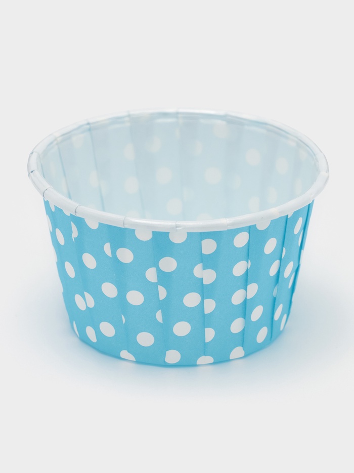 Форма для выпечки круглая Доляна «Горох голубой», d=6.5 см, голубая - Фото 1