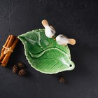 Блюдо керамическое «Птички на листочке», 19×13×4 см, цвет зелёный - Фото 7