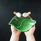 Блюдо керамическое «Птички на листочке», 19×13×4 см, цвет зелёный - Фото 9