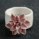 Кольцо керамическое для салфеток «Цветок», 5,5×4,5×6,5 см, цвет розовый - Фото 2