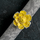 Кольцо керамическое для салфеток «Цветок», 5,5×5×6 см, цвет жёлтый - фото 321268812