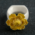 Кольцо керамическое для салфеток «Цветок», 5,5×5×6 см, цвет жёлтый - фото 24594958