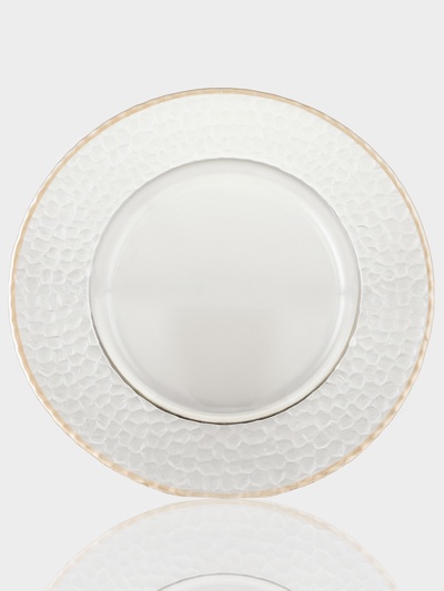 Тарелка подстановочная «Фишер», d=35 см, цвет обводки золотой