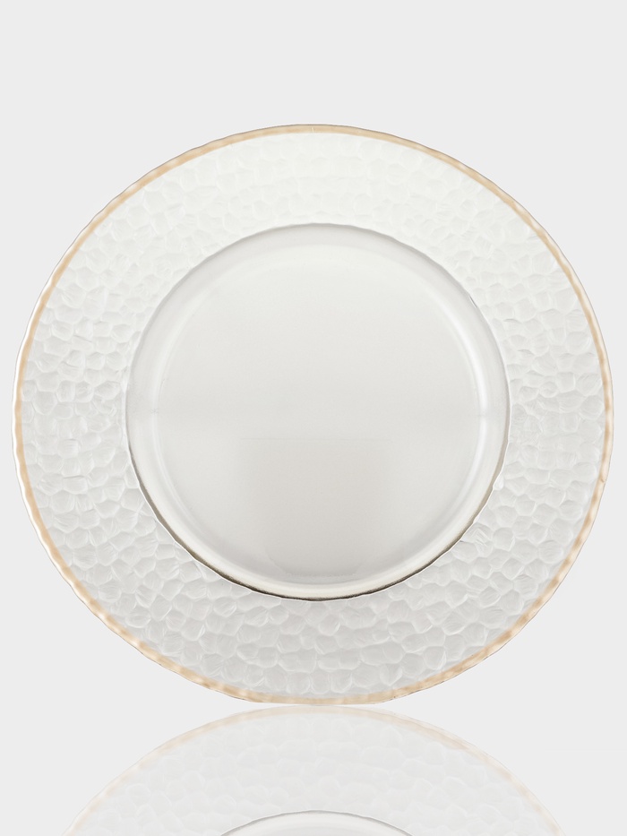 Тарелка подстановочная «Фишер», d=35 см, цвет обводки золотой - Фото 1