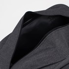 Сумка дорожная на молнии, наружный карман, держатель для чемодана, цвет чёрный/серый - фото 20983180