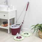 Швабра с отжимом и ведро на колёсиках с металлической центрифугой, 16,5 л, запасная насадка из микрофибры - Фото 10