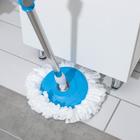 Швабра с отжимом и ведро на колёсиках с металлической центрифугой, 17 л, запасная насадка из микрофибры - Фото 10