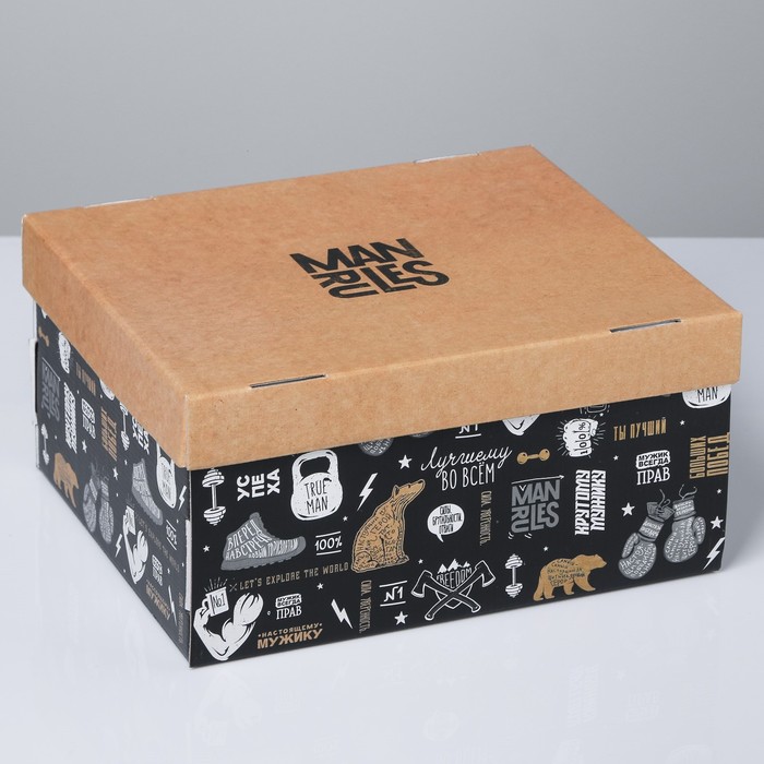Коробка подарочная складная, упаковка, «Брутальность», 31,2 х 25,6 х 16,1 см - фото 1905590859