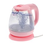 Чайник электрический Kitfort KT-653-2, стекло, 1 л, 1100 Вт, розовый - фото 299378475