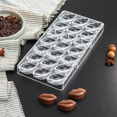 Форма для шоколада KONFINETTA «Губки», 28×14 см , 21 ячейка (4,8×2,5×1,8 см)