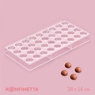 Форма для конфет и шоколада KONFINETTA «Полусфера», 28×14 см, 36 ячеек 2×1 см, пластик, прозрачная - Фото 2