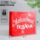 Пакет ламинированный горизонтальный «Новогодний подарок», M 30 × 26 × 9 см - фото 318241892