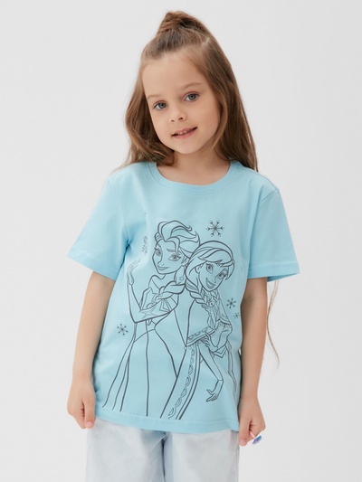 Футболка для девочки KAFTAN «Принцессы», бирюзовая, размер 30 (98-104 см)