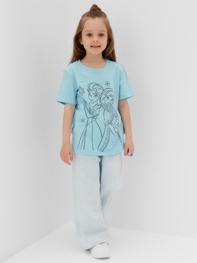Футболка для девочки KAFTAN «Принцессы», бирюзовая, размер 30 (98-104 см)