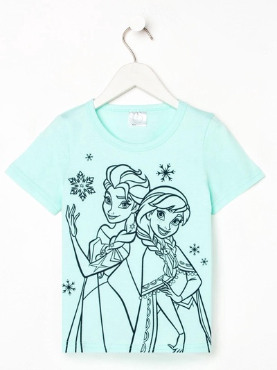 Футболка для девочки KAFTAN «Принцессы», бирюзовая, размер 30 (98-104 см)
