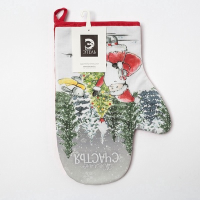 Варежка-прихватка «Желаю счастья» 20×28 см, МИКС, 100% хлопок, ватин 250 г/м²