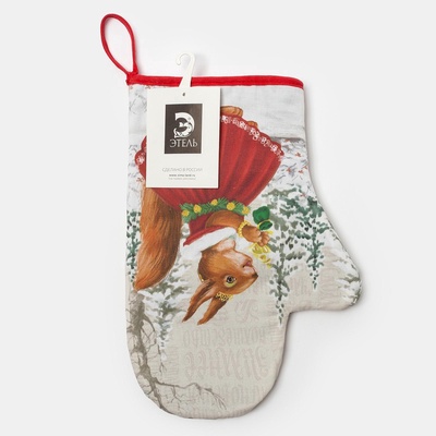 Варежка-прихватка "Зимнее волшебство" 20х28см,100% хлопок, ватин 250г/м2