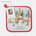 Прихватка «С праздником» 19×19 см,100% х/л, ватин 250 г/м² 4461066