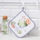 Прихватка Этель Love beautiful 19×19 см, 100% хлопок, саржа, ватин 250 г/м² - Фото 1