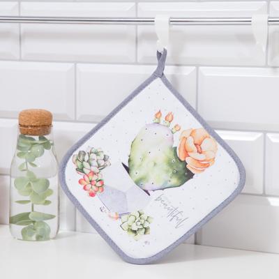 Прихватка Этель Love beautiful 19×19 см, 100% хлопок, саржа, ватин 250 г/м²