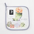 Прихватка Этель Love beautiful 19×19 см, 100% хлопок, саржа, ватин 250 г/м² - Фото 4