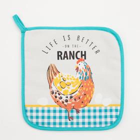 

Прихватка "Chicken Ranch" 19х19 саржа,100% х/л,ватин 250г/м2
