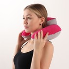 Подушка-воротник для шеи, с подголовником, надувная, в чехле, 43 × 28 см, цвет розовый - Фото 6