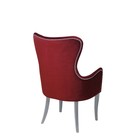 Кресло «Лари», ткань велюр, молдинг бронза, опоры массив белый, цвет берри - Фото 2