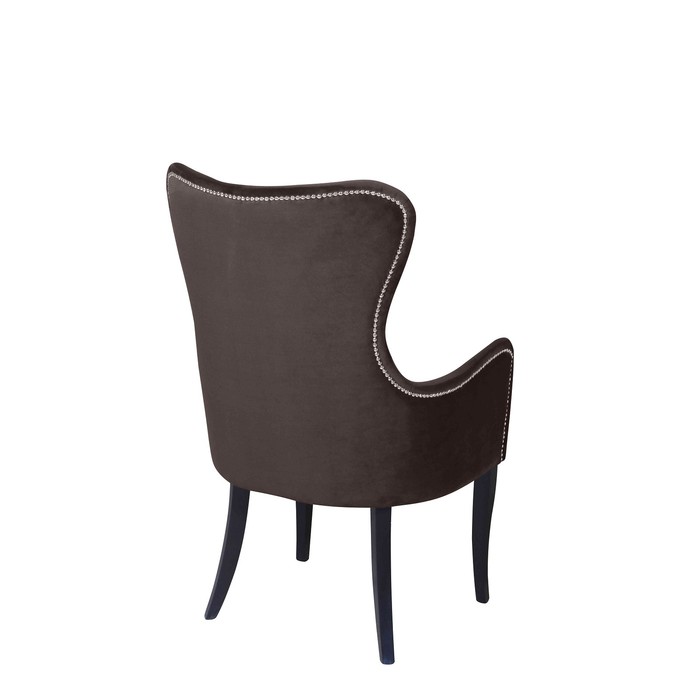 Кресло «Лари», ткань велюр, молдинг бронза, опоры массив венге, цвет шоколад - фото 1927501470