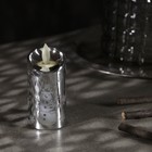 Светодиодная фигура «Серебристая свеча со снеговиком» 5 × 9 × 5 см, пластик, батарейки AG13х3, свечение тёплое белое - Фото 2