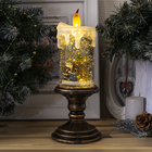 Светодиодная фигура «Свеча с Дедом Морозом» 11 × 26 × 11 см, пластик, батарейки ААх3 (не в комплекте), свечение тёплое белое - Фото 1