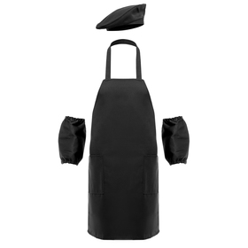 

Комплект одежды для трудов: фартук, нарукавник, берет, грета, цвет чёрный, размер 34-40, рост 136-152 см