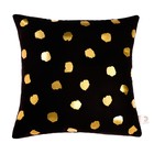 Подушка декоративная «Этель. Горошек», 40×40 см, велюр, чёрная - Фото 1