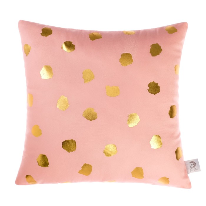 Подушка декоративная Этель «Горошек розовый», 40х40 см, велюр, 100% п/э - Фото 1