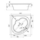 Ванна акриловая Santek «Канны» 150х150 см, симметричная, белая, без каркаса и панели - Фото 6