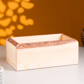 Кашпо деревянное 27×15×10.5 см уникальное, с обзолом, натуральный