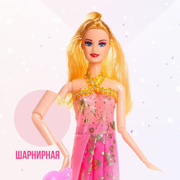 Кукла-модель шарнирная «Оля» с набором платьев, с аксессуаром, МИКС - фото 1886424922