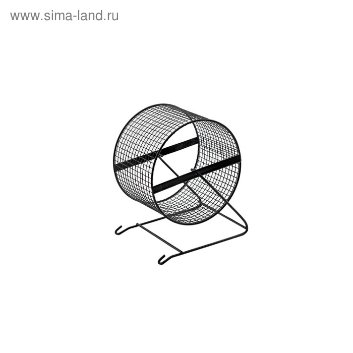 Колесо для грызунов металлическое, сетчатое, 14 см, черный - Фото 1