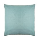 Наволочка декоративная 50х50см, однотонная, голубой, пуговицы,  100% хлопок - Фото 2