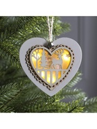 Ёлочная игрушка «Сердце с оленем», 10×10×2 см, 3 LED, от батареек, свечение тёплое белое - Фото 4