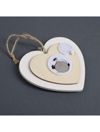 Ёлочная игрушка «Сердце с оленем», 10х10х2 см, 3 LED, от батареек, свечение тёплое белое - фото 6618175