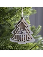 Ёлочная игрушка «Ёлочка с оленем», 10×10×2 см, 4 LED, от батареек, свечение тёплое белое - Фото 5