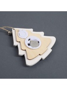 Ёлочная игрушка «Ёлочка с оленем», 10×10×2 см, 4 LED, от батареек, свечение тёплое белое - Фото 6