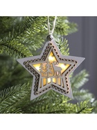 Ёлочная игрушка «Звезда с оленем», 10×10×2 см, 4 LED, от батареек, свечение тёплое белое - Фото 4