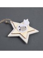 Ёлочная игрушка «Звезда с оленем», 10х10х2 см, 4 LED, от батареек, свечение тёплое белое - фото 6618181