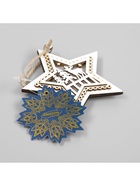 Ёлочная игрушка «Звезда с оленем», 10×10×2 см, 4 LED, от батареек, свечение тёплое белое - Фото 7