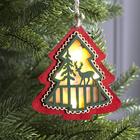 Ёлочная игрушка «Красная ёлочка», от батареек, свечение тёплое белое - Фото 1