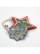 Ёлочная игрушка «Красная звезда с оленем», 10×10×2 см, 4 LED, от батареек, свечение тёплое белое - Фото 7